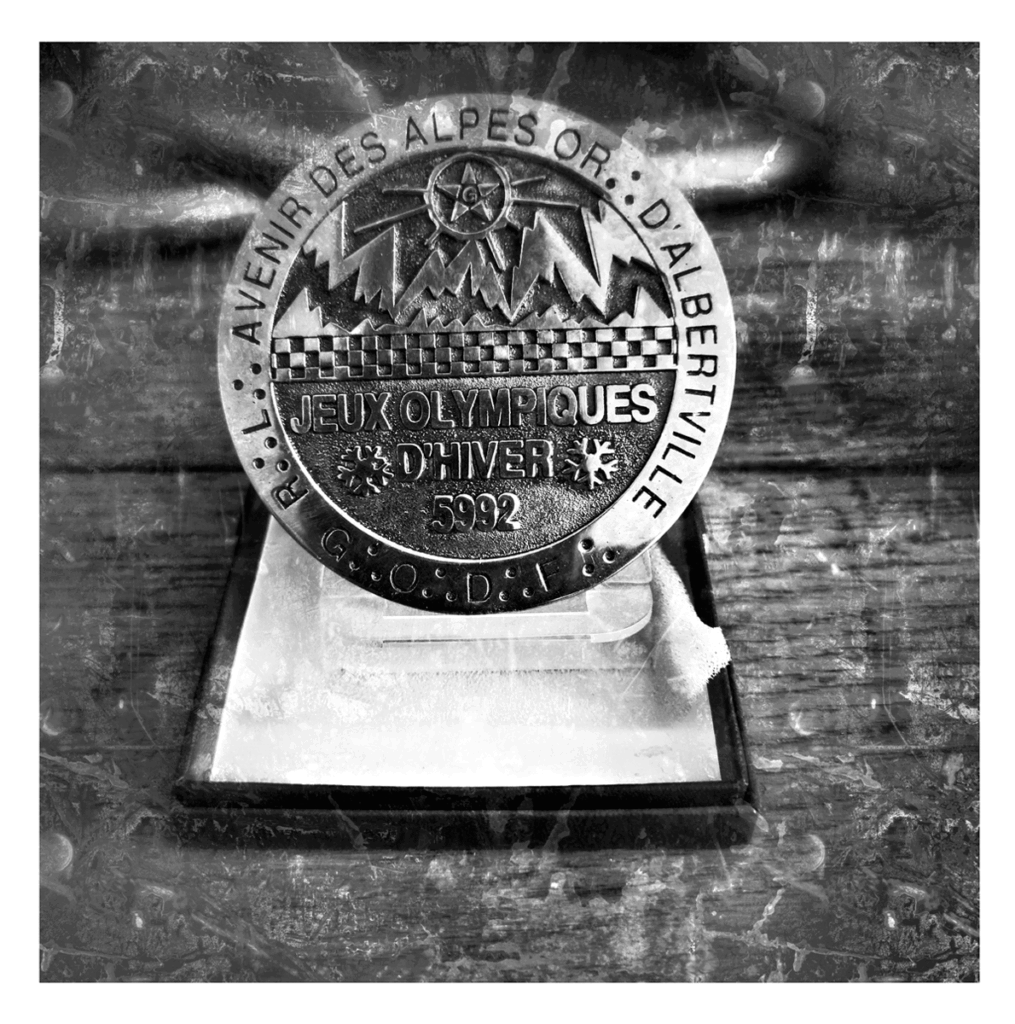Médaille JO d'Hiver à Albertville frappée par l'Avenir des Alpes et le GODF.