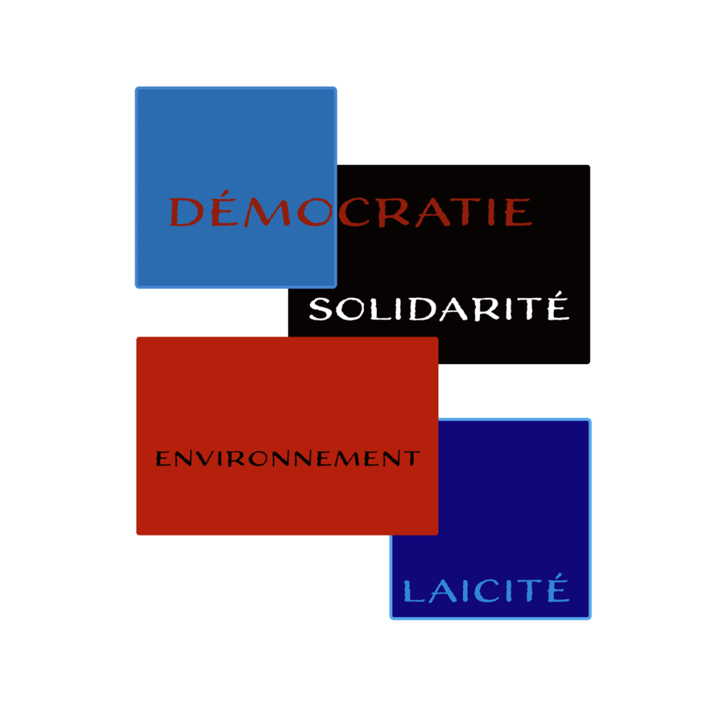 Les valeurs du GODF : Démocratie - Solidarité - Environnement - Laïcité.